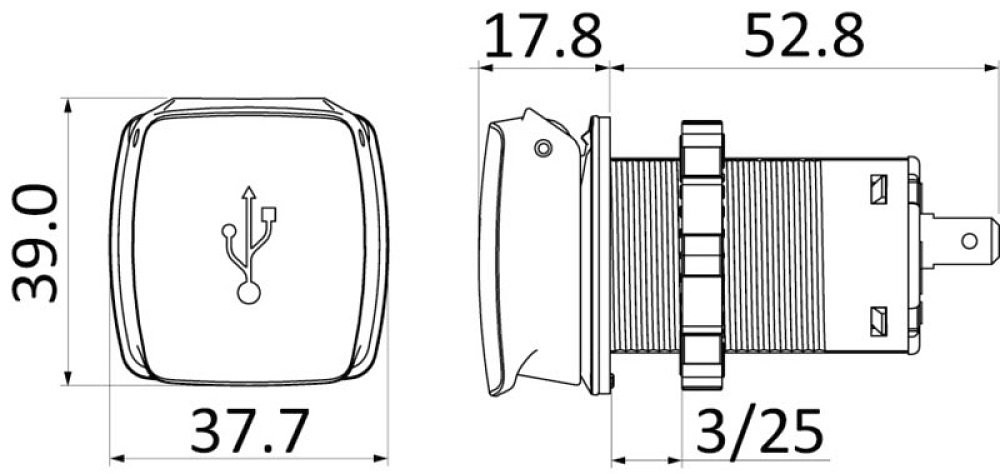 ΠΡΙΖΑ USB ΔΙΠΛΗ TYPE A & TYPE C 12/24V 6Α SCANSTRUT