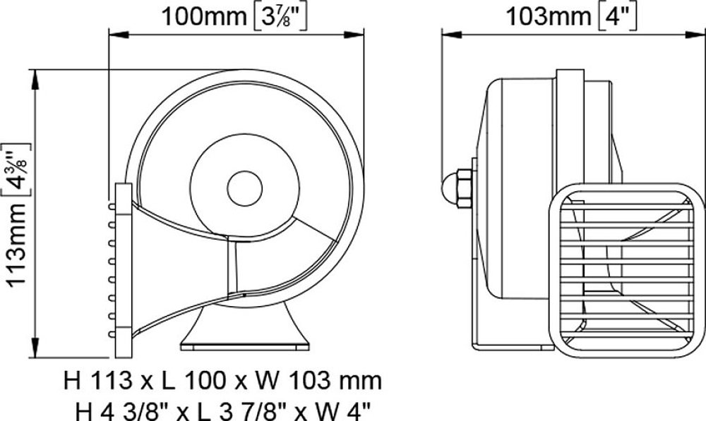 ΚΟΡΝΑ ΣΑΛΙΓΚΑΡΟΣ 114dB 12V ΕΠΙΧΡΩΜΙΩΜΕΝΗ MT1-L MARCO