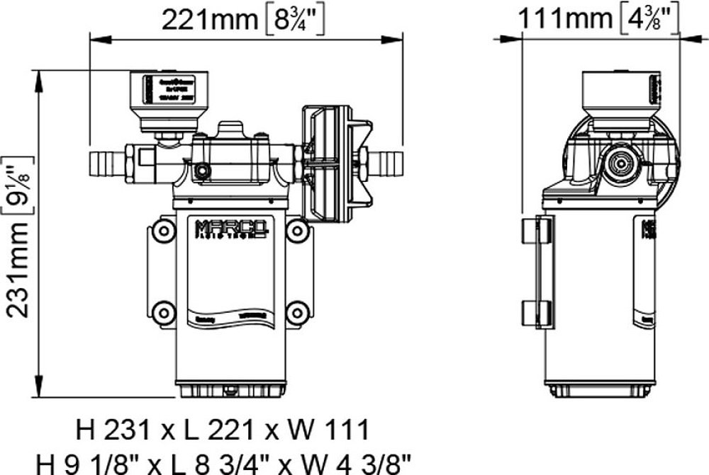 ΑΝΤΛΙΑ ΠΡΕΣΟΣΤΑΤΙΚΗ 26LPM 36.3PSI 12/24V UP6/E MARCO