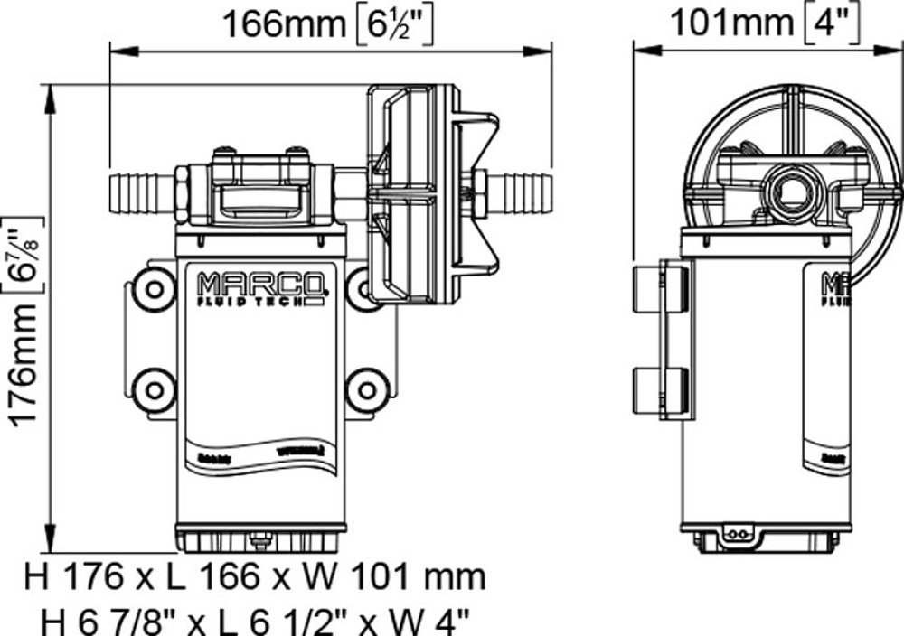 ΑΝΤΛΙΑ ΝΕΡΟΥ 10,0LPM 58PSI 12V UP8-P  MARCO