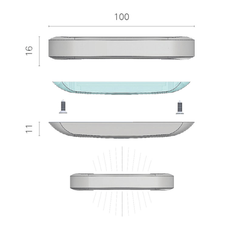 ΠΛΑΦΟΝΙΕΡΑ LED ANDROMEDA G2 ΜΠΛΕ 100Χ16ΜΜ 10-30V ΑΝΩ/ΚΑΤΩ ΚΑΘΕΤΟ ΦΩΣ ΕΠΙΧΡΩΜΙΩΜΕΝΗ