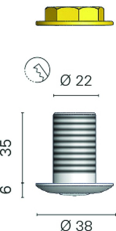 ΠΛΑΦΟΝΙΕΡΑ LED INDUS ΛΕΥΚΟ 3200°K INOX