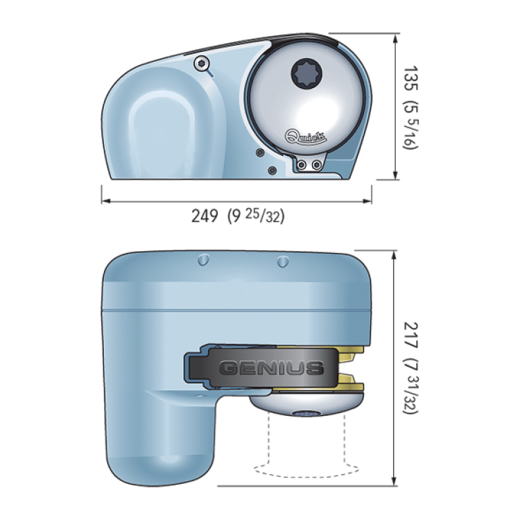 ΕΡΓΑΤΗΣ ΑΓΚΥΡΑΣ GENIUS 800W 12V 8MM FREE FALL GP2 QUICK