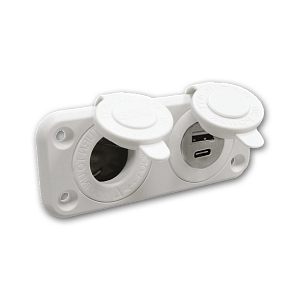ΠΡΙΖΑ ΡΕΥΜΑΤΟΛΗΠΤΗ & ΔΙΠΛΗ ΘΥΡΑ USB A/C ΧΩΝΕΥΤΗ ΛΕΥΚΗ