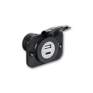ΠΡΙΖΑ USB ΔΙΠΛΗ TYPE A & TYPE C 12/24V ΜΑΥΡΗ