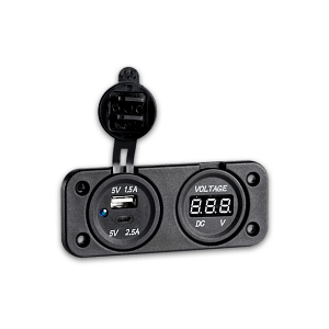 ΒΟΛΤΟΜΕΤΡΟ ΨΗΦΙΑΚΟ 12/24V ΜΕ ΔΙΠΛΗ ΘΥΡΑ USB A+C