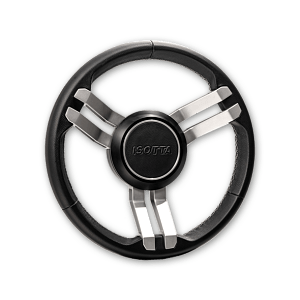 ΤΙΜΟΝΙ 350ΜΜ NEXA ΜΑΥΡΟ ΔΕΡΜΑ/ΙΝΟΧ ISOTTA LOGO