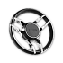 ΤΙΜΟΝΙ 350ΜΜ FRASCO ΜΑΥΡΟ ΔΕΡΜΑ/ΙΝΟΧ ISOTTA LOGO