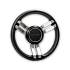ΤΙΜΟΝΙ 350ΜΜ NEXA ΜΑΥΡΟ ΔΕΡΜΑ/ΙΝΟΧ ISOTTA LOGO